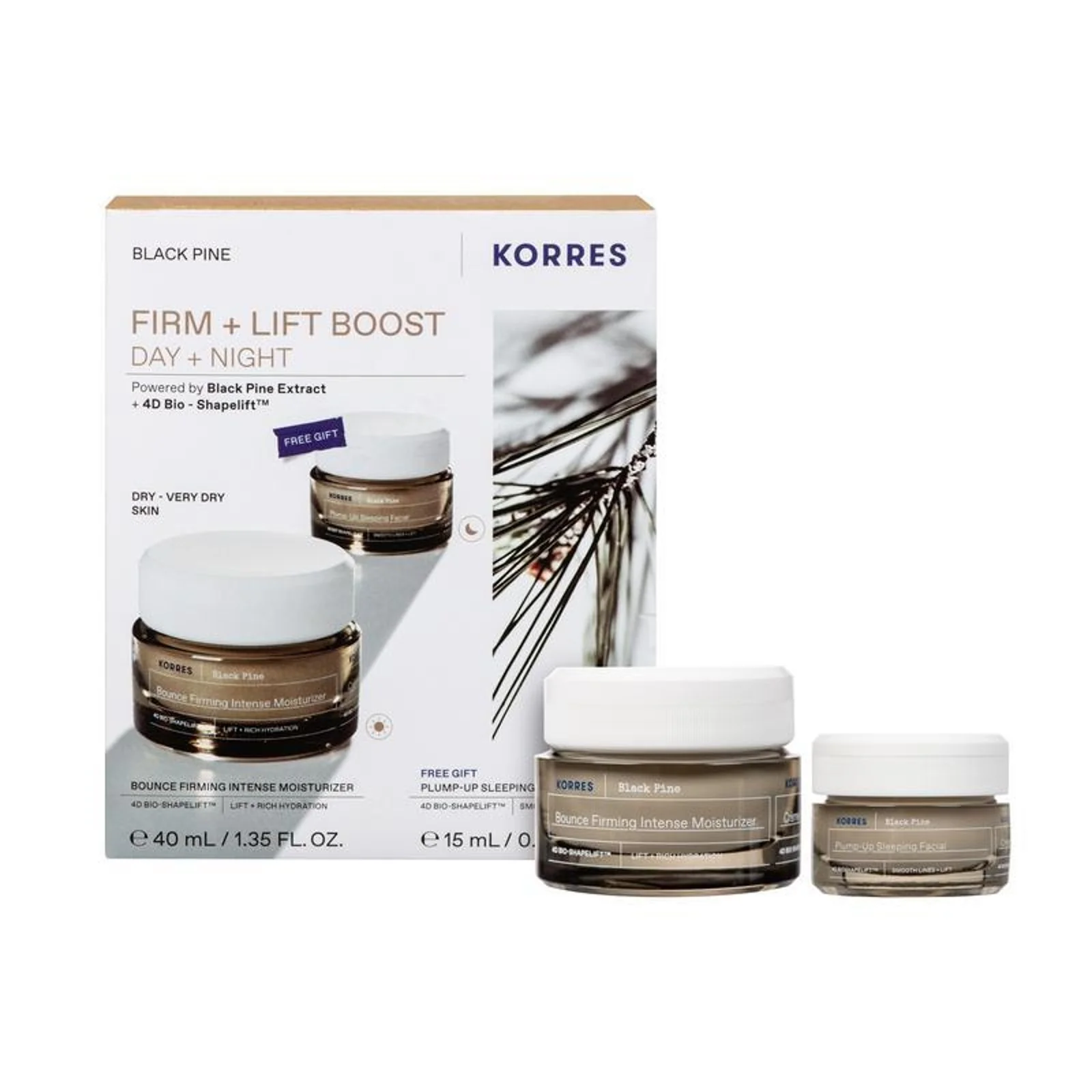 Black Pine Bounce Firming Intense Moisturizer + FREE GIFT Black Pine Plump-Up Sleeping Facial 15ml - Image 3