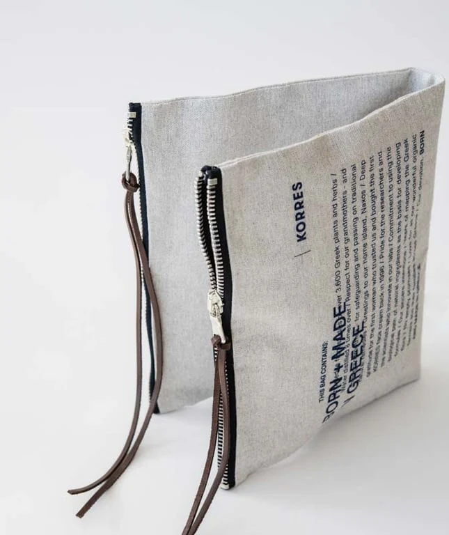 KORRES Beige Double Zipper Beauty Bag 26x22cm - Image 3