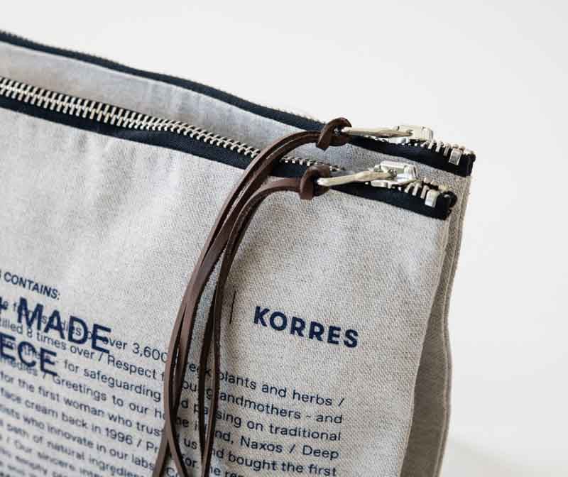 KORRES Beige Double Zipper Beauty Bag 26x22cm - Image 4